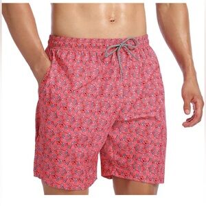 Biwisy Quick Dry Nautical Swim Trunks Red - 2XL
